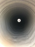 View from inside pipe lined with Geospin repair mortar from top to bottom